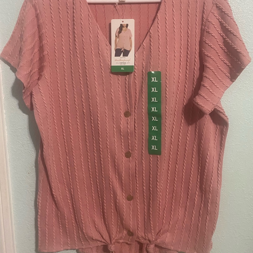 Weatherproof Vintage Pink Knit Blouse